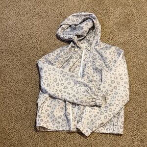 Women's Gray Leopard Print Rain Jacket